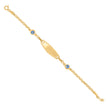 10kt Yellow Gold Womens Enamel Evil Eye Good Luck ID Bracelet Size 6 Inches 