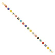 10kt Yellow Gold Womens Multi-Color Enamel Evil Eye Fashion Link Bracelet Size 8 Inches