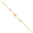 10kt Yellow Gold Womens Enamel Evil Eye Good Luck ID Bracelet Size 6 Inches 
