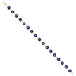 10kt Yellow Gold Womens Blue Black Enamel Evil Eye Fashion Link Bracelet Size 8 Inches