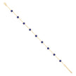 10kt Yellow Gold Womens Blue Black Enamel Evil Eye Chain Anklet Size 10 Inches