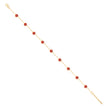 10kt Yellow Gold Womens Red Black Enamel Evil Eye Chain Anklet Size 10 Inches