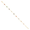 10kt Yellow Gold Womens Multi-Color Cubic-Zirconia Chain Anklet Size 10 Inches