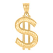 10kt Yellow Gold Mens Dollar Sign Currency Charm Pendant