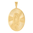 10kt Yellow Gold Mens Guadalupe Religious Oval Medallion Charm Pendant