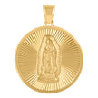 10kt Yellow Gold Mens Guadalupe Religious Round Medallion Charm Pendant