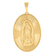 10kt Yellow Gold Mens Guadalupe Religious Oval Medallion Charm Pendant