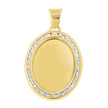 14k Yellow Gold Unisex Cubic-Zirconia Oval Photo Frame Charm Pendant