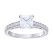 925 Sterling Silver Womens Princess-Cut Round Cubic-Zirconia Engagement Ring Size 5