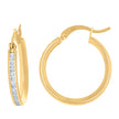 10kt Yellow Gold Womens Cubic-Zirconia Round Tube Hoop Earrings