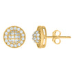 10kt Yellow Gold Mens Cubic-Zirconia Round Fashion Stud Earrings