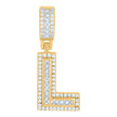 925 Sterling Silver Unisex Round & Baguette Cubic-Zirconia Initial Alphabet L Pendant Charm