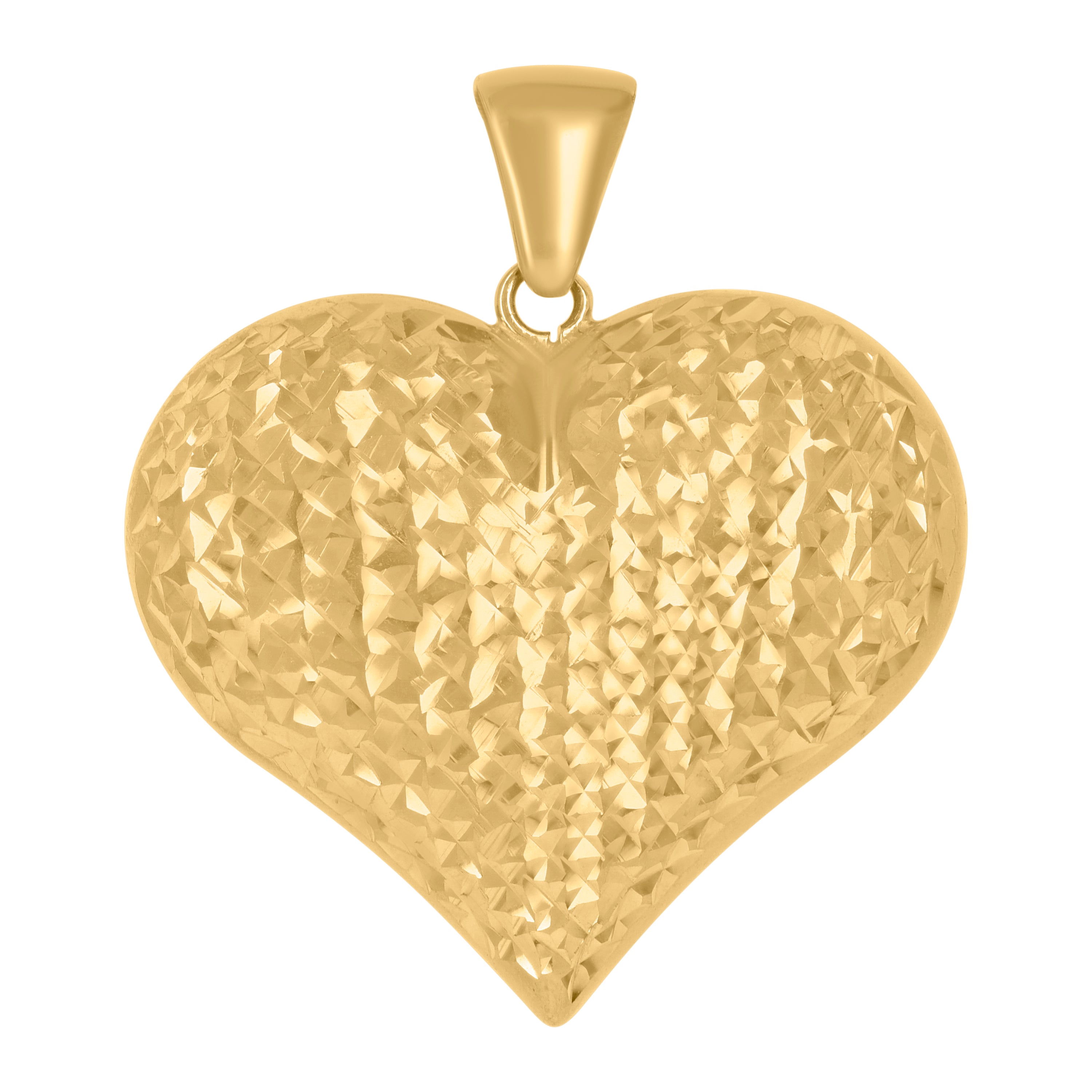 10kt Yellow Gold Womens Love Heart Charm Pendant