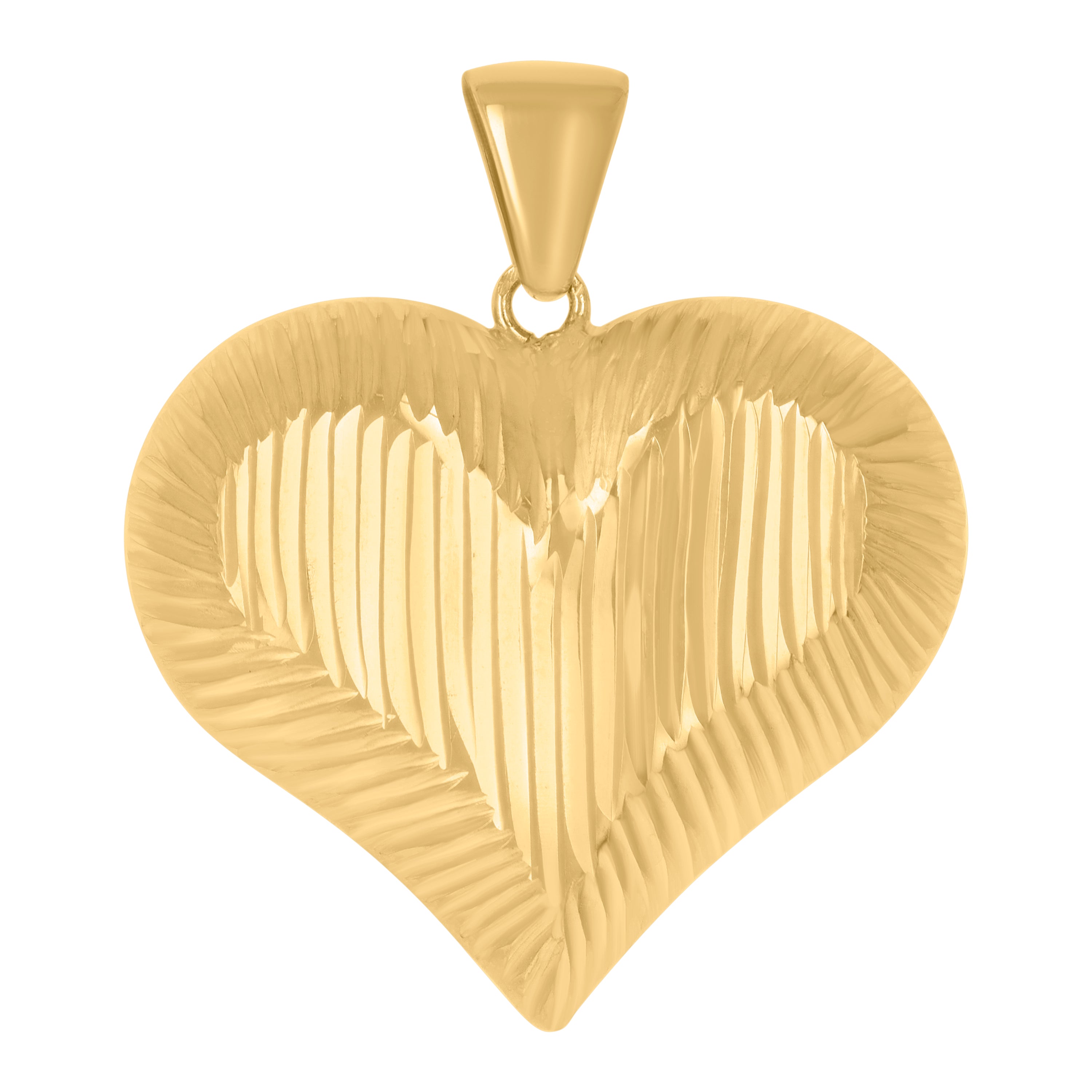 10kt Yellow Gold Womens Love Heart Charm Pendant