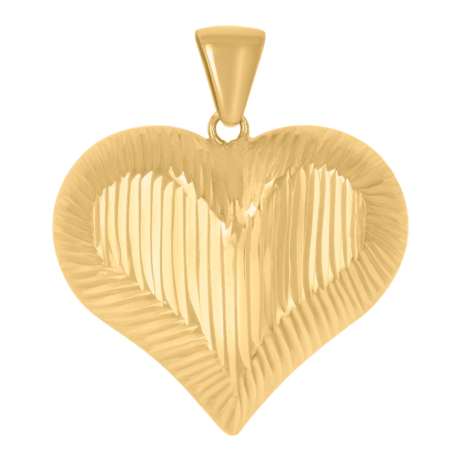 10kt Yellow Gold Womens Love Heart Charm Pendant