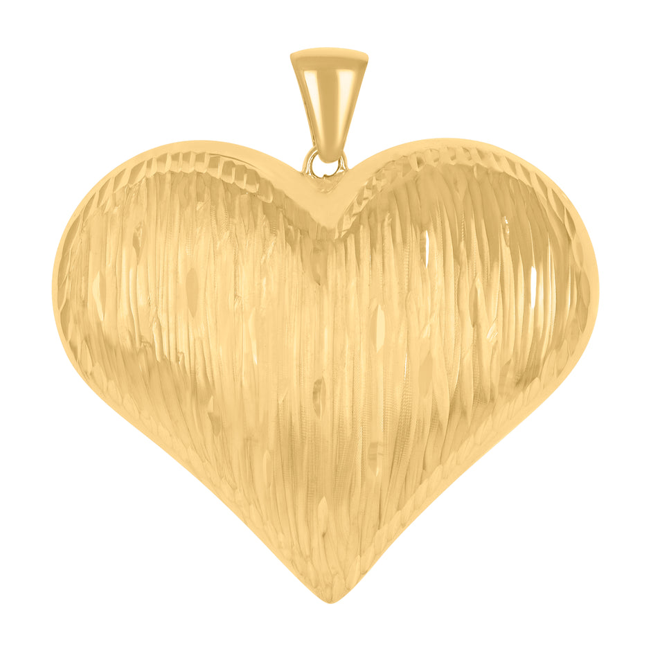 10kt Yellow Gold Womens Love Heart Charm Pendant
