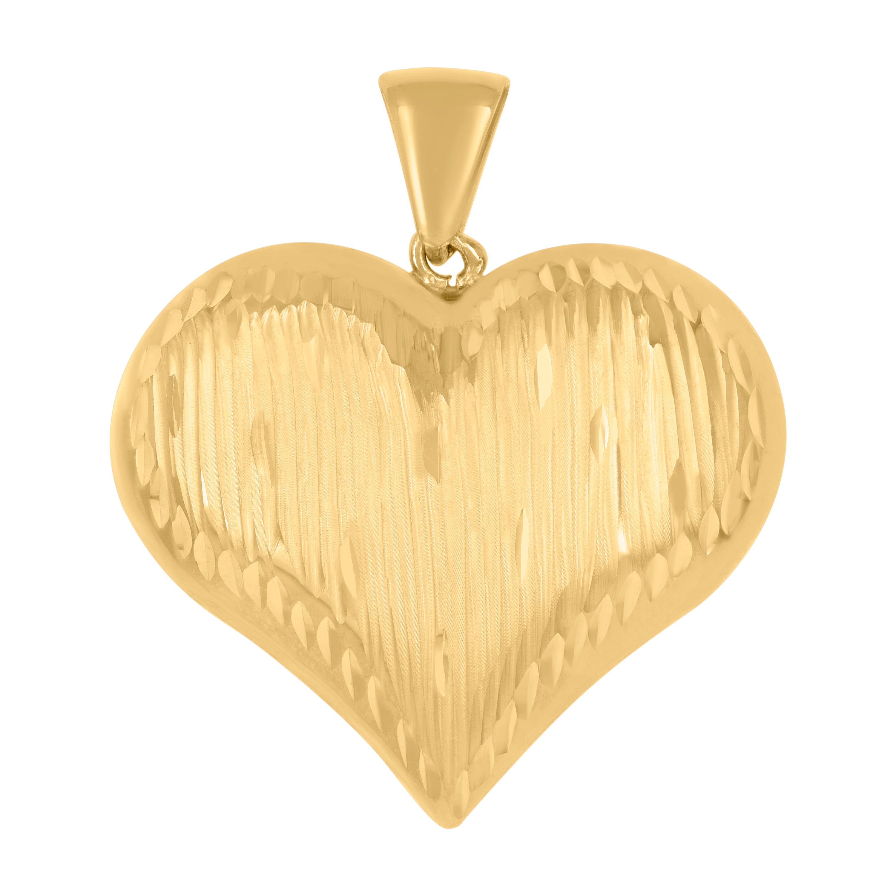 10kt Yellow Gold Womens Love Heart Charm Pendant