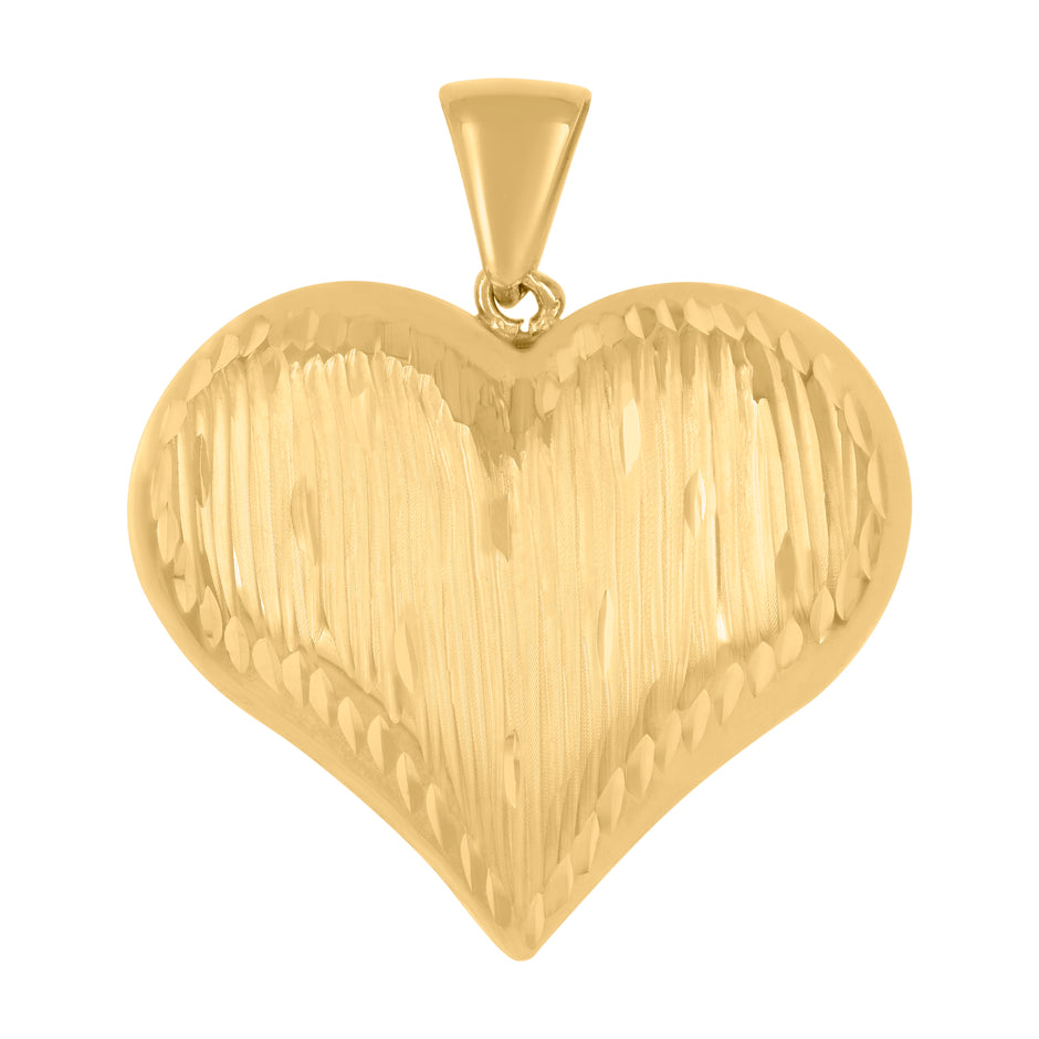 10kt Yellow Gold Womens Love Heart Charm Pendant