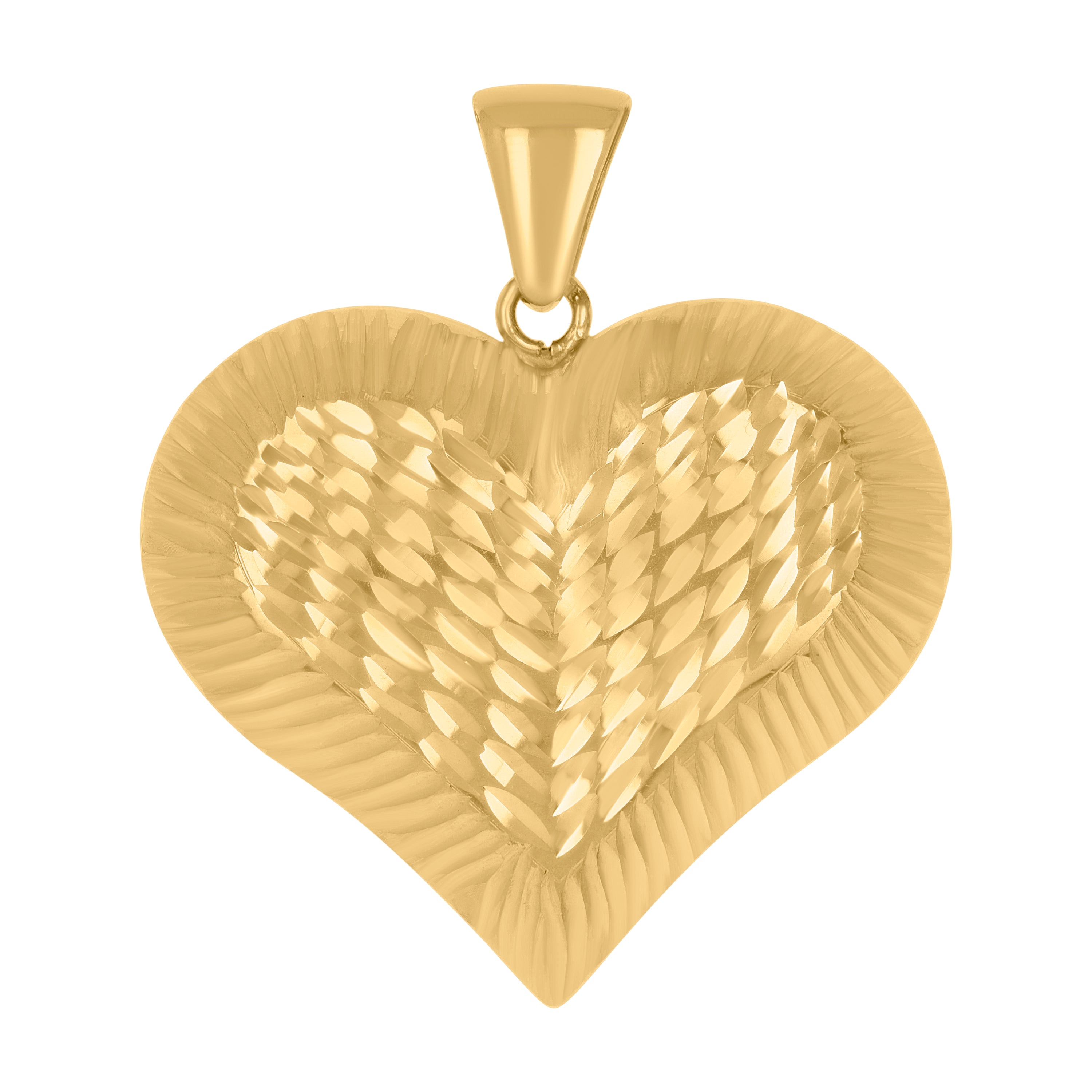 10kt Yellow Gold Womens Love Heart Charm Pendant