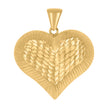 10kt Yellow Gold Womens Love Heart Charm Pendant