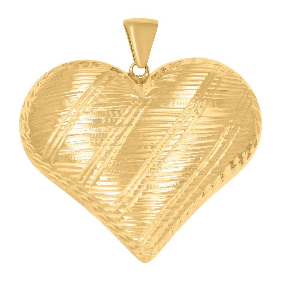10kt Yellow Gold Womens Love Heart Charm Pendant