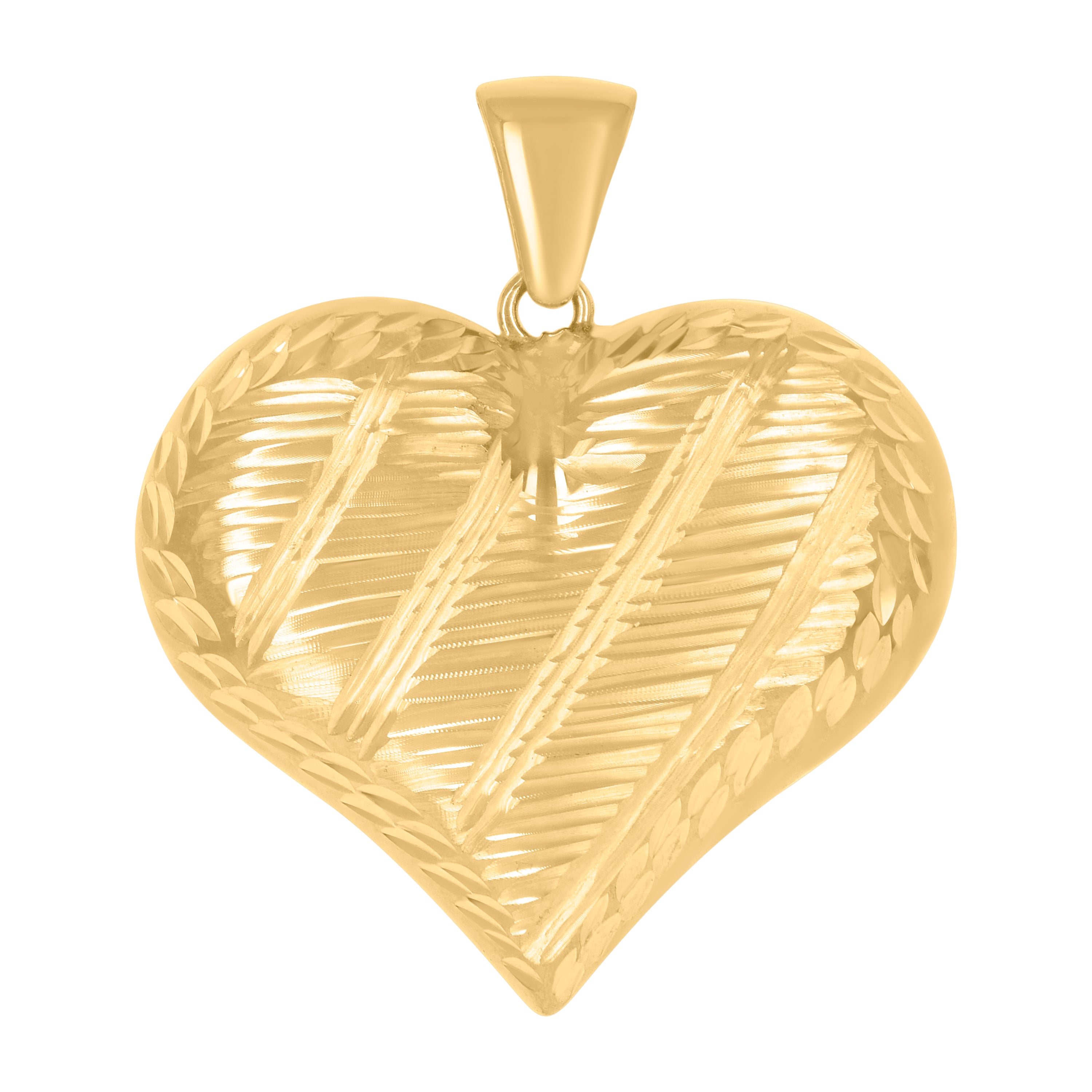 10kt Yellow Gold Womens Love Heart Charm Pendant