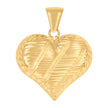 10kt Yellow Gold Womens Diamond-Cut Love Heart Charm Pendant