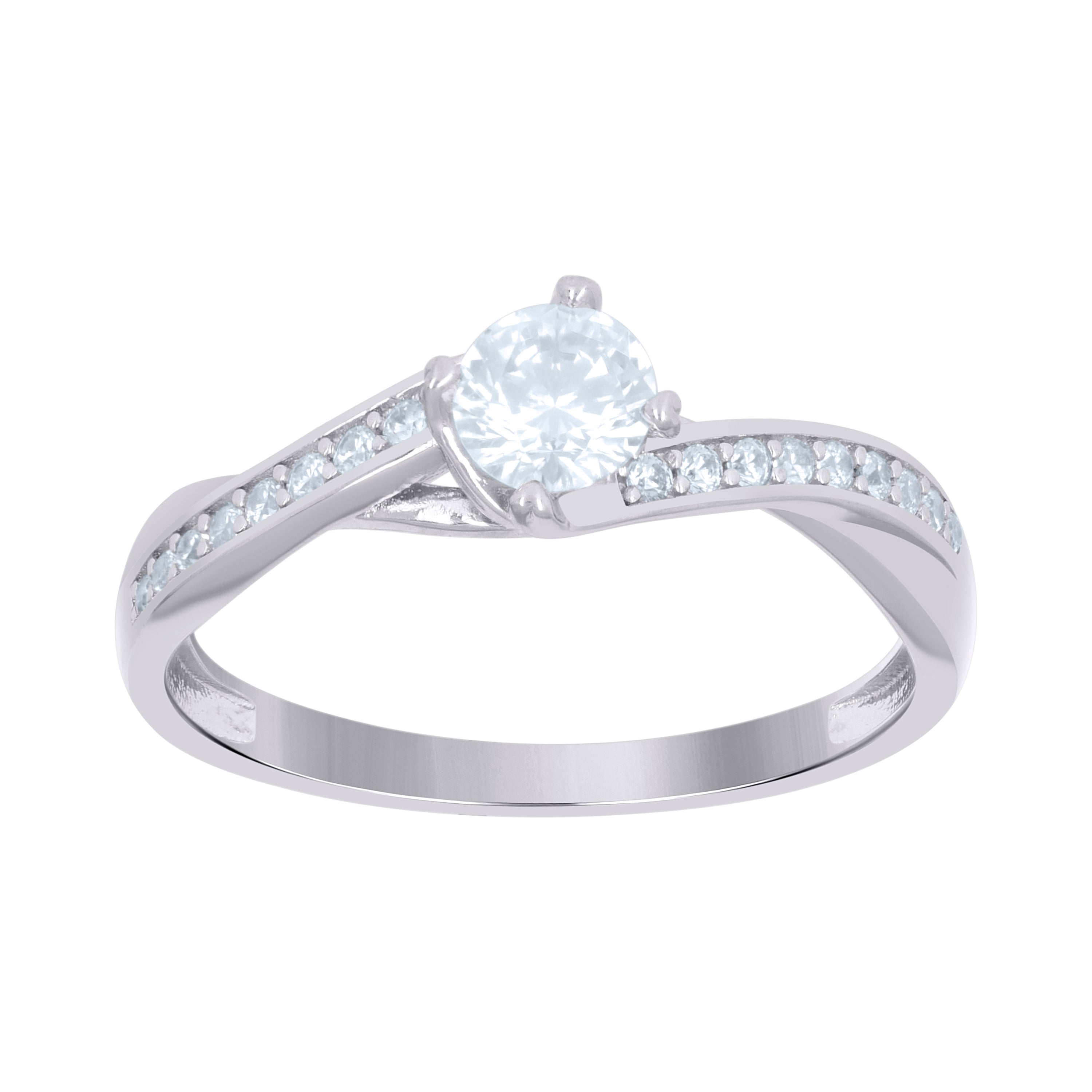 925 Sterling Silver Womens Cubic-Zirconia Engagement Ring Size 8 - SLV-114205