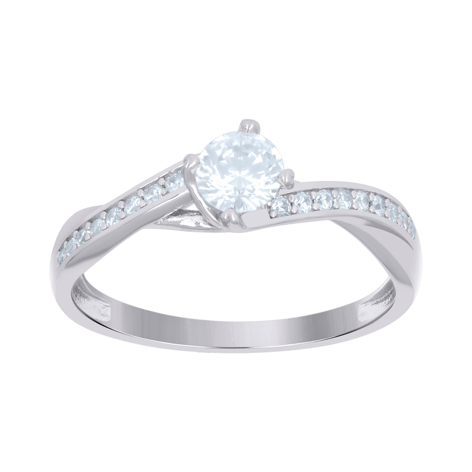 925 Sterling Silver Womens Cubic-Zirconia Engagement Ring Size 6 - SLV-114203