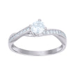 925 Sterling Silver Womens Cubic-Zirconia Engagement Ring Size 6 - SLV-114203