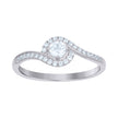 925 Sterling Silver Womens Cubic-Zirconia Engagement Ring Size 5