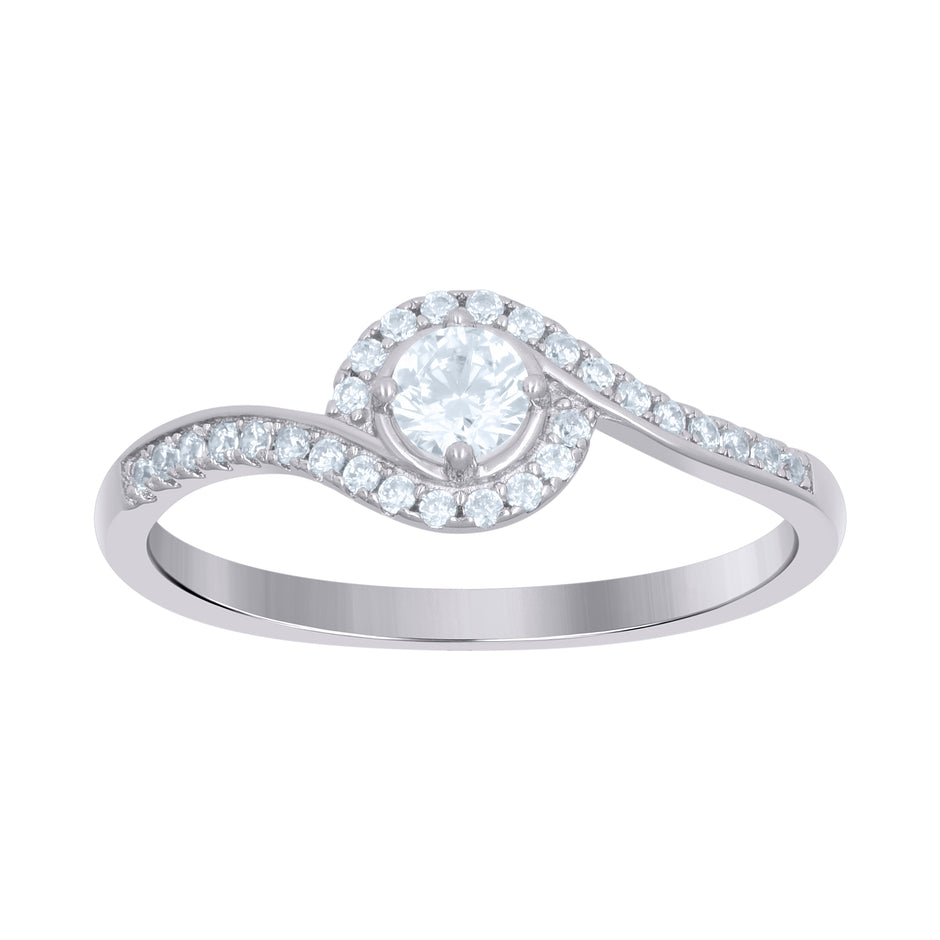 925 Sterling Silver Womens Cubic-Zirconia Engagement Ring Size 6 - SLV-114209