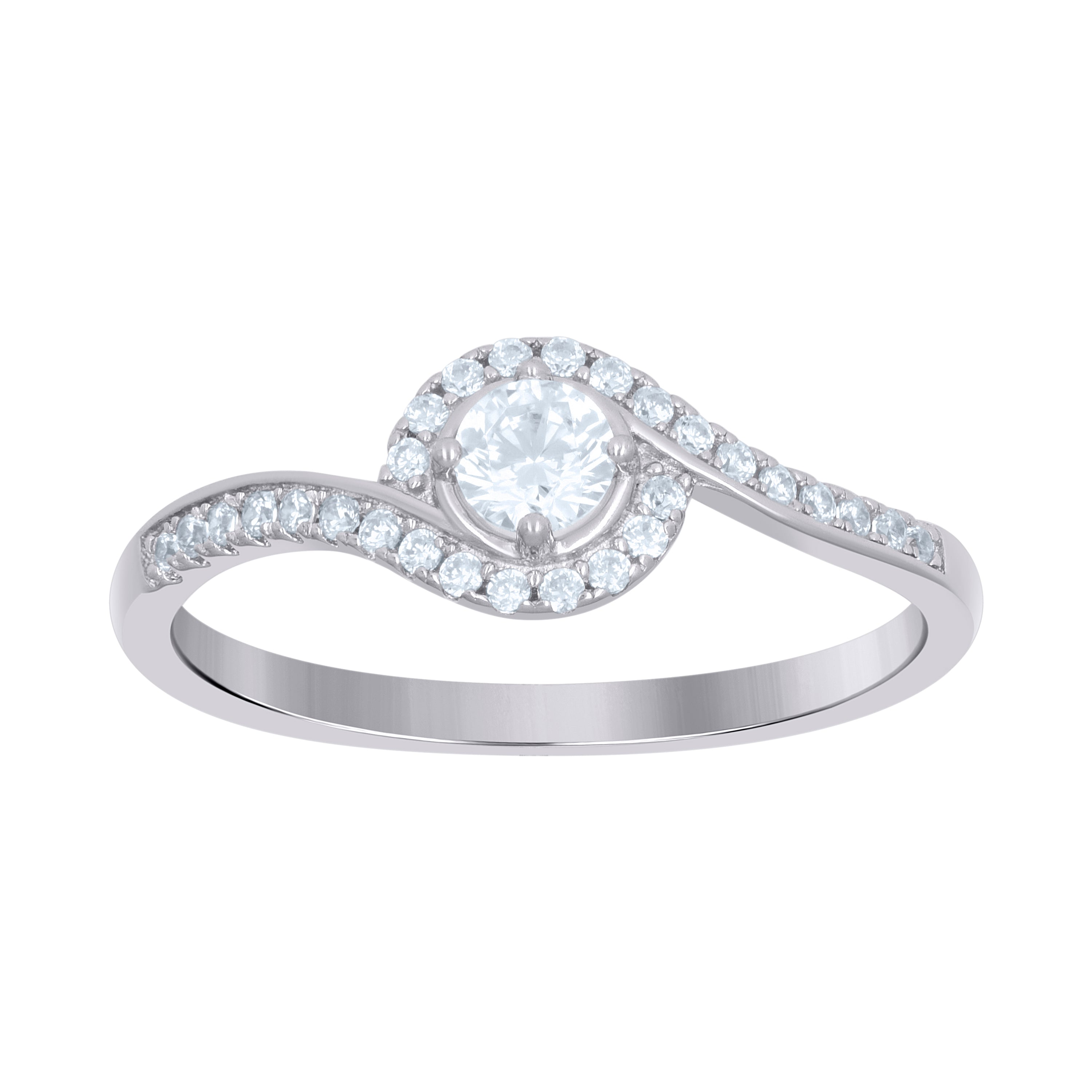 925 Sterling Silver Womens Cubic-Zirconia Engagement Ring Size 8 - SLV-114211