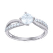 925 Sterling Silver Womens Cubic-Zirconia Engagement Ring Size 6 - SLV-114215