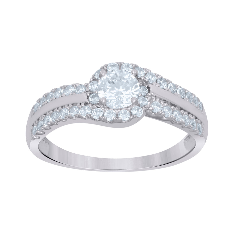 925 Sterling Silver Womens Cubic-Zirconia Fashion Ring Size 7 - SLV-114234