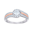925 Sterling Silver Rose-Tone Womens Cubic-Zirconia Fashion Ring Size 8 - SLV-114241