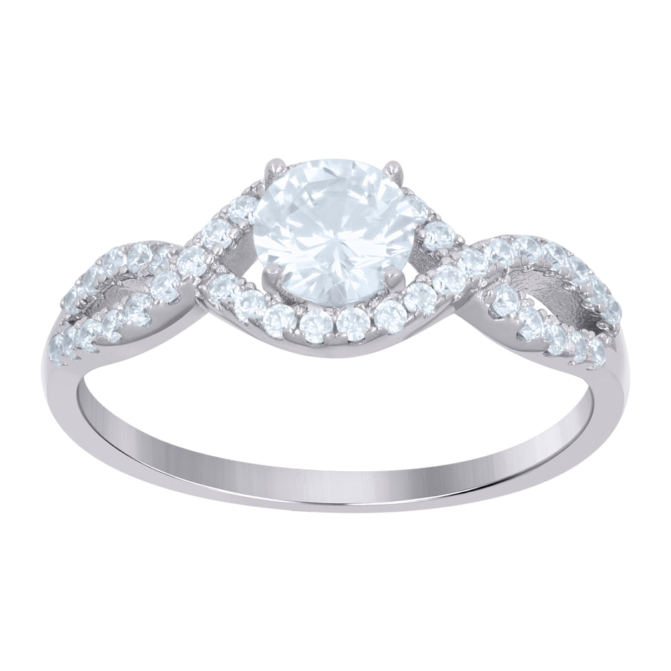 925 Sterling Silver Womens Cubic-Zirconia Fashion Ring Size 8 - SLV-114253
