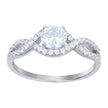 925 Sterling Silver Womens Cubic-Zirconia Fashion Ring Size 7 - SLV-114252