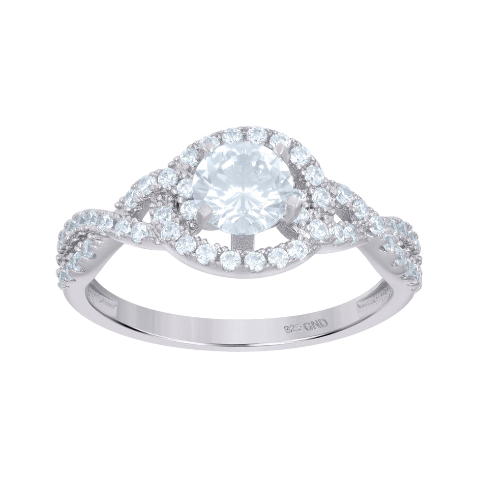 925 Sterling Silver Womens Cubic-Zirconia Fashion Ring Size 5