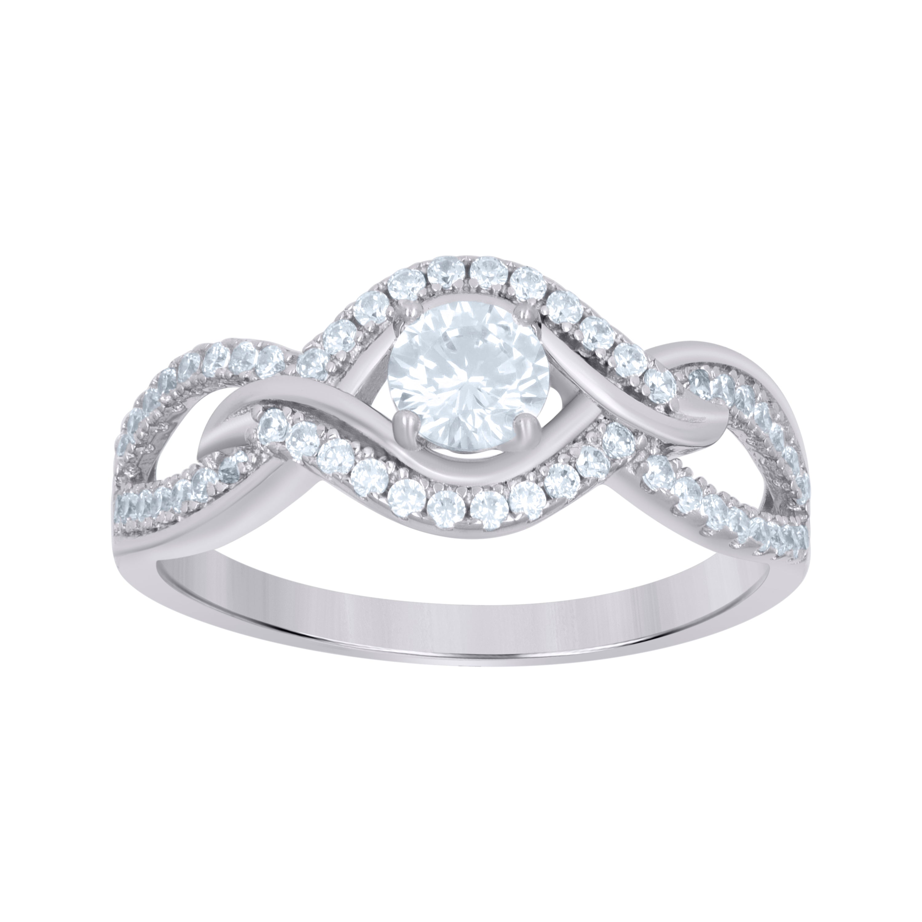 925 Sterling Silver Womens Cubic-Zirconia Fashion Ring Size 10 - SLV-114354