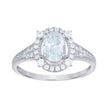 925 Sterling Silver Womens Round Oval Cubic-Zirconia Fashion Ring Size 9 - SLV-114384