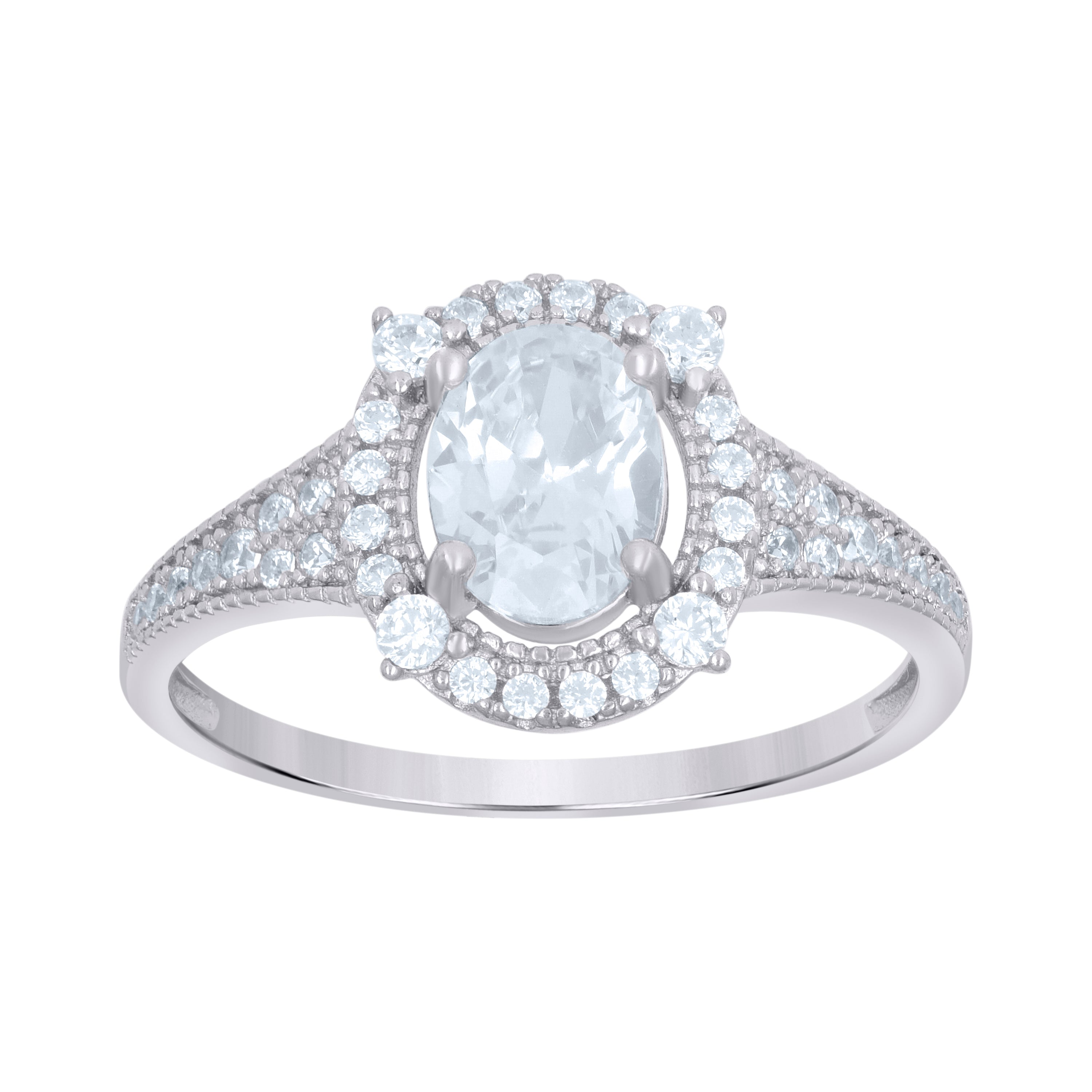 925 Sterling Silver Womens Round Oval Cubic-Zirconia Fashion Ring Size 10 - SLV-114385