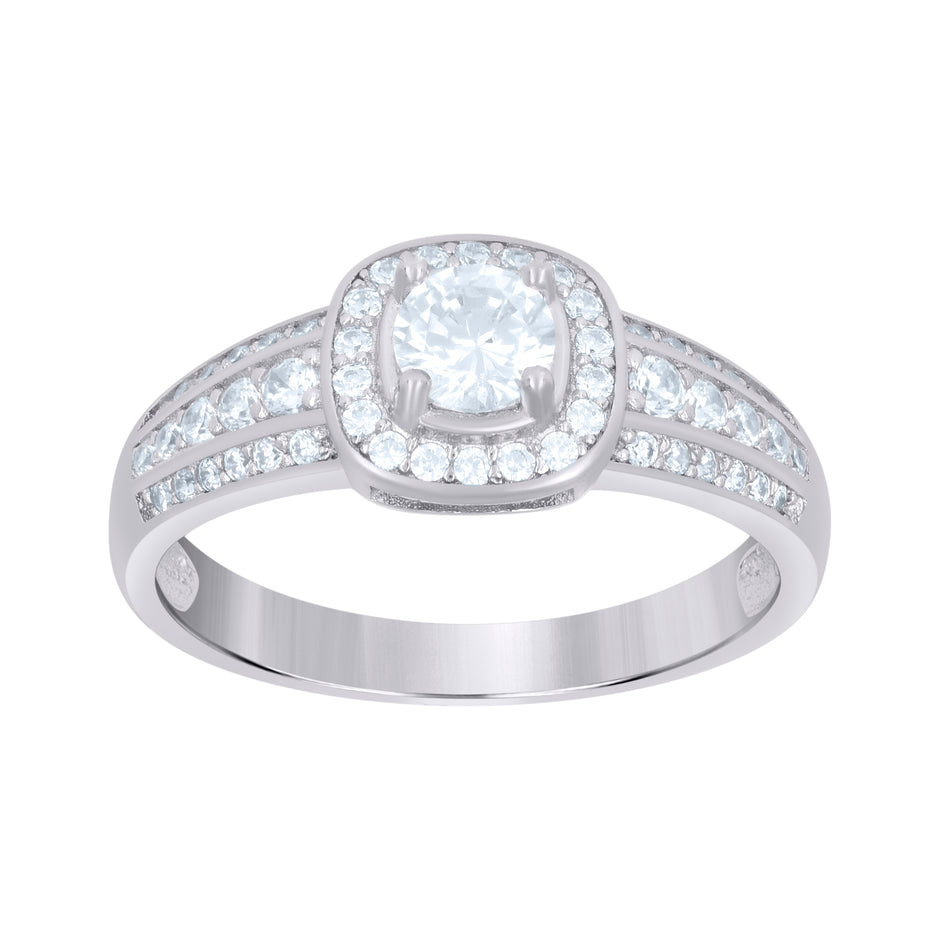 925 Sterling Silver Womens Cubic-Zirconia Fashion Ring Size 7 - SLV-114412