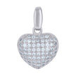 925 Sterling Silver Womens Cubic-Zirconia Heart Charm Pendant