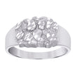 925 Sterling Silver Womens Diamond-Cut Nugget Ring Size 9 - SLV-114677