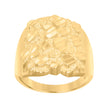 925 Sterling Silver Yellow-Tone Mens Diamond-Cut Nugget Fashion Ring Size 10 - SLV-114696