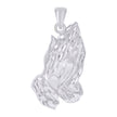 925 Sterling Silver Mens Praying Hands Symbol Religious Charm Pendant