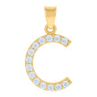 10kt Yellow Gold Unisex Cubic-Zirconia Initial Alphabet C Charm Pendant