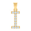 10kt Yellow Gold Unisex Cubic-Zirconia Initial Alphabet I Charm Pendant
