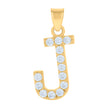 10kt Yellow Gold Unisex Cubic-Zirconia Initial Alphabet J Charm Pendant
